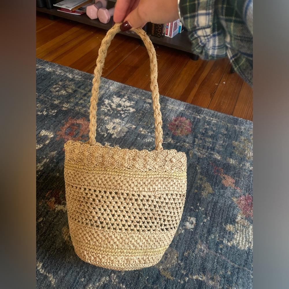 Rouje Raffia Woven Basket Purse